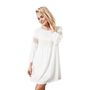Kori America  Lace Baby Doll Dress, Off White